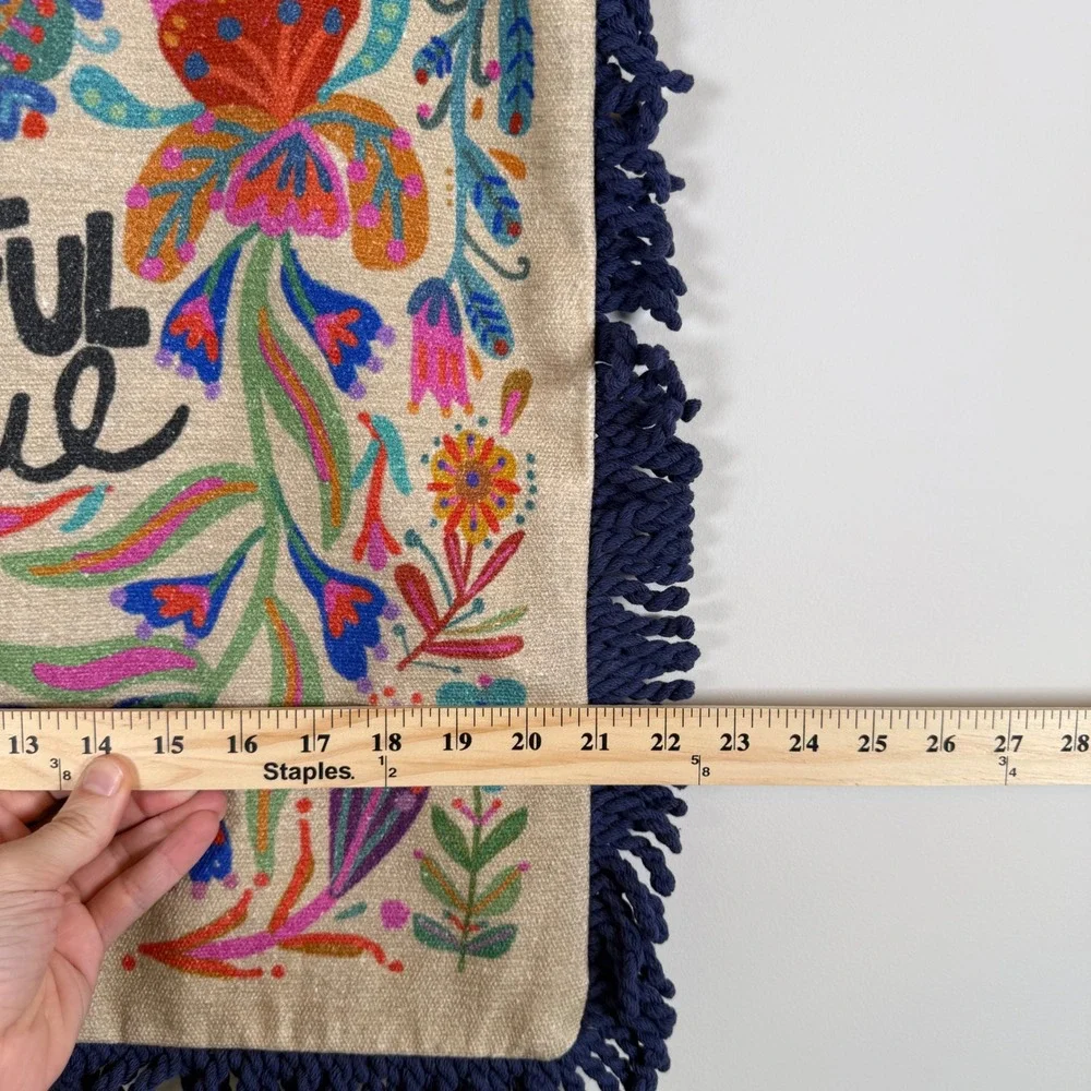 Natural‎ Life Bungalow Pillowcase Pillow Cover Thankful Grateful Floral BOHO